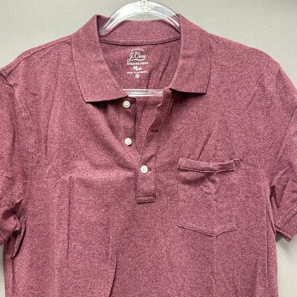 J. Crew Stretch piqué polo shirt in Marled Mahogany Size Medium New NWT - Picture 8 of 11